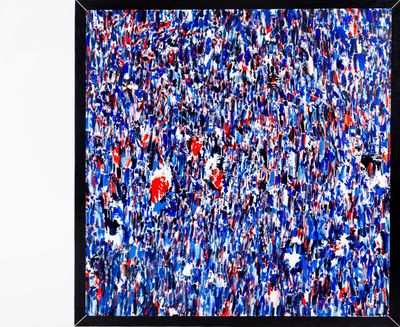 a picture of a painting of a crowd of people