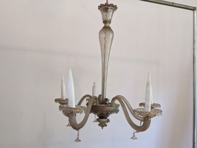 Lustre de Venise en verre fumé, H 90 env