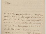 une lettre manuscrite, écrite à l'encre brune sur une feuille de papier