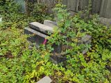 a pile of concrete blocks sitting on the ground
