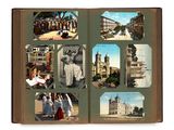 un livre avec des photos de personnes et de bâtiments