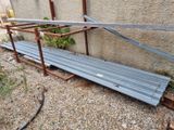a metal pipe that has been placed on the ground