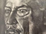 drawing of a portrait of a man with a mustache and a moustache