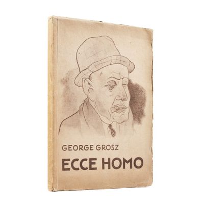 un vieux livre sur lequel figure le dessin d'un homme portant un chapeau