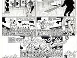 une image en noir et blanc tirée d'une bande dessinée représentant un homme sur un skateboard