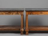 paire de tables d'appoint françaises du XIXe siècle à plateau en marbre