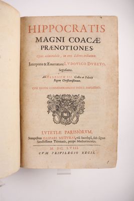 HIPPOCRATE. Hippocratis magni coacae Praenotiones. Opus admi… - Photo 1