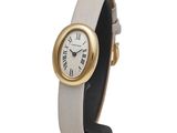 an image of a white and gold wrist watch with roman numerals