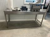 a table with a machine on top of it in a room