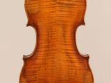 an old violin with a wooden back and a long neck