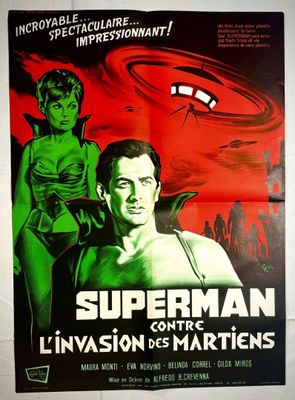 Superman : L'invasion des Martiens - Affiche de cinéma 11 x 17 - Style français A