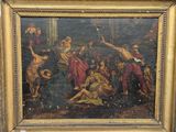 painting of a painting of a group of people in a room