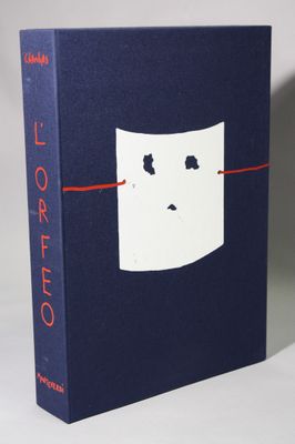 the book is blue and white with a face drawn on it