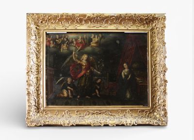 École de Peter Van Lint (1609–1690), huile sur cuivre représ… - Photo 1