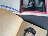 a book with a drawing of a man in a military uniform