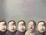 un tableau représentant un groupe de bébés la bouche ouverte