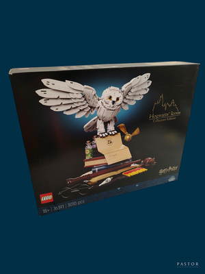 une chouette en Lego perchée sur un livre