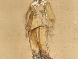 an image of a drawing of a man wearing a hat and boots