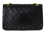 chanel black lambskin quilted lambskin flap bag