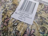 a close up of a label on a bag of clothing