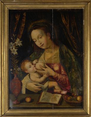 École flamande XVIIIème (?) "Vierge à l'enfant" HSP, non sig…