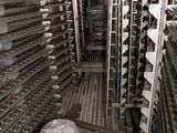 a picture of a room with a bunch of racks of food in it