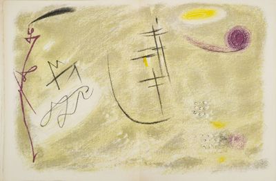 une image représentant un dessin d'un objet jaune et violet sur fond jaune