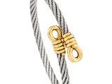 un bracelet en câble argenté et doré orné d'un nœud