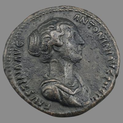 une image représentant une pièce de monnaie sur laquelle figure le profil d'une femme
