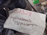 a sign on the back of a motorcycle that is parked in a garage