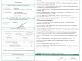 a green and white document with a picture of a person on it