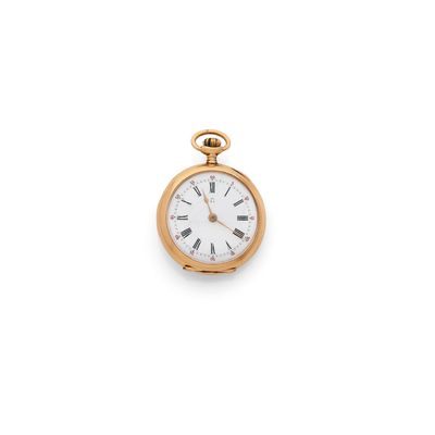 an image of a gold pocket watch with roman numerals on the face