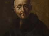 a painting of a man in a black coat with a fur collar
