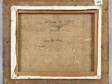 an old picture frame with a drawing of a bird on it