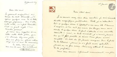 an old letter with a picture of a man on it and a piece of paper with a picture of a man on it