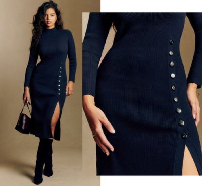two photos of a woman in a black dress and a woman in a black dress