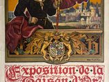 une image d'une affiche représentant une femme en robe noire et cape rouge
