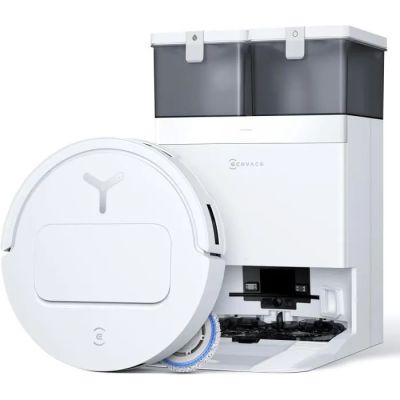 Une image représentant un aspirateur robot est visible sur une surface blanche.