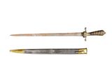 an old dagger and a knife on a white background