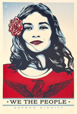 a poster of a woman with a flower in her hair
