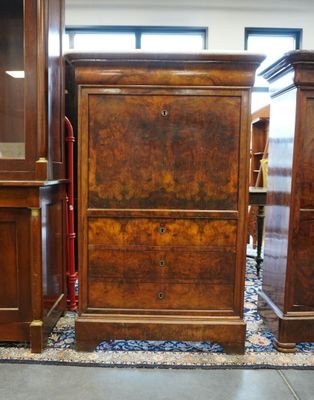 Secrétaire dessus de marbre blanc ouvrant à 4 tiroirs et 1 a…