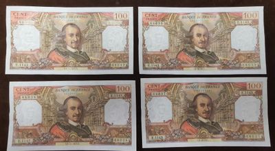 four different bank notes with a picture of a man on one of them