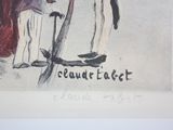 drawing of a man and a woman standing next to each other in front of a tree