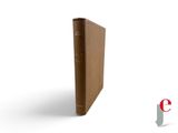 an image of a brown book sitting on top of a white surface