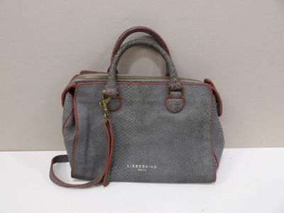 LIEBESKIND - Grand sac en cuir coloris gris effet serpent - …