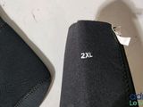 a pair of black socks that are next to each other