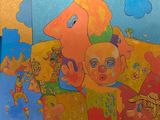 une peinture d'un groupe de personnes sur un mur