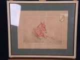 an old picture of a horse with a pipe in it ' s mouth