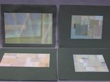 three cards with a picture of a building and a picture of a building