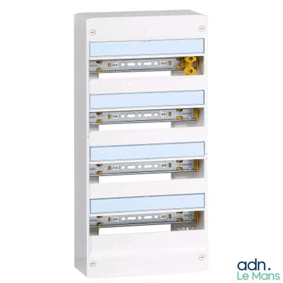 a close up of a white box with four lights on it